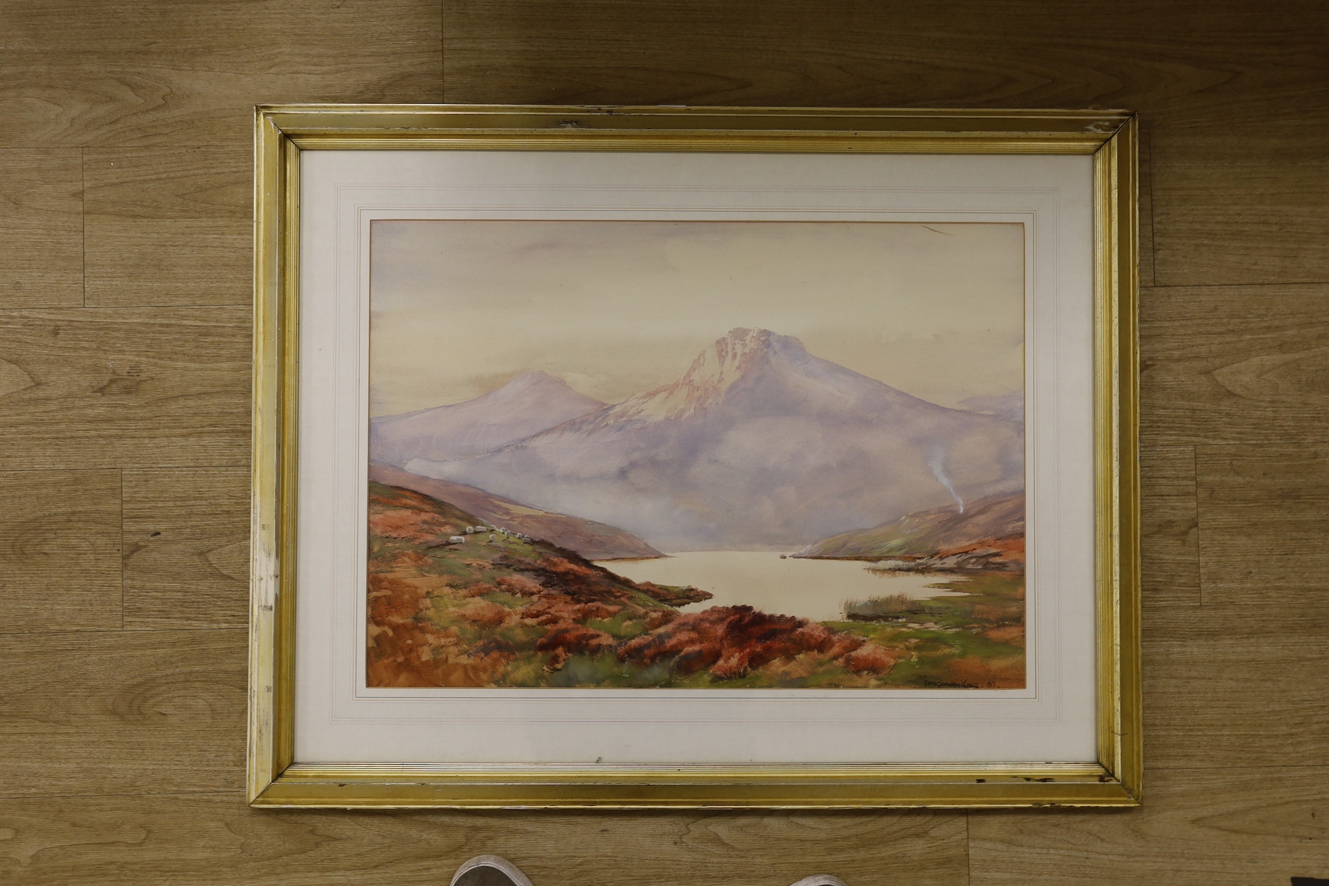 John Baragwanath-King (1864-1939), watercolour, Highland landscape, signed and dated '07, 51 x 72cm